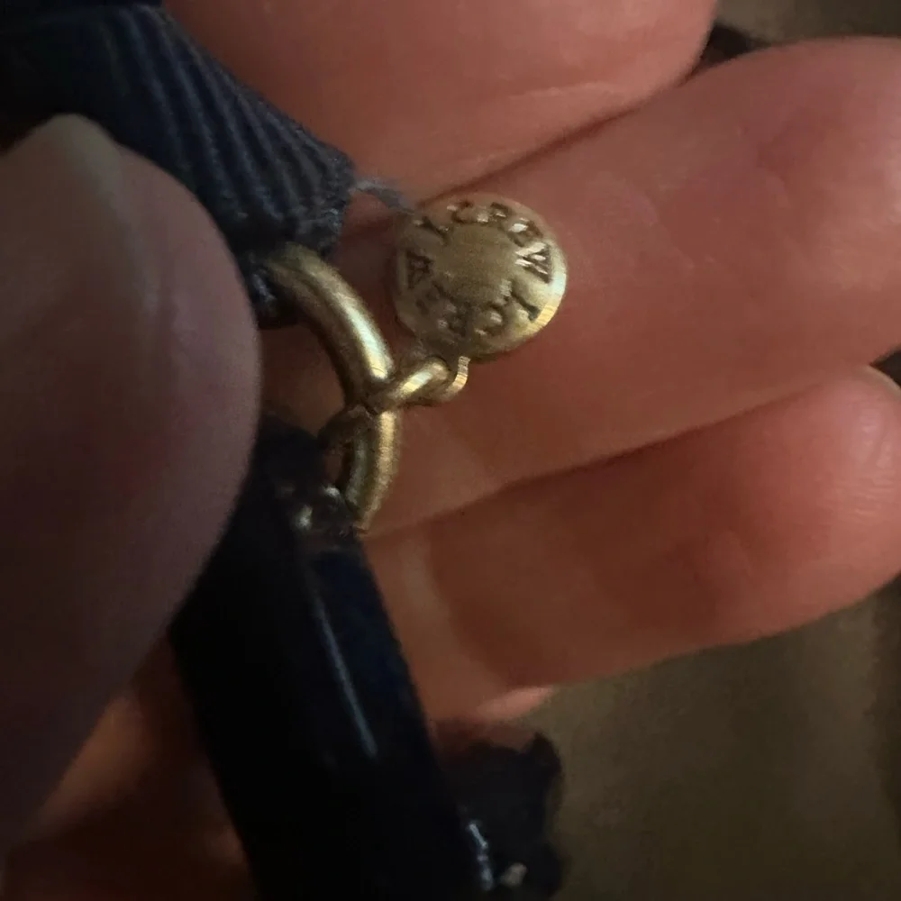 J Crew Navy Blue acrylic Chain Necklace 53 Inch Adjustable - Picture 3 of 4